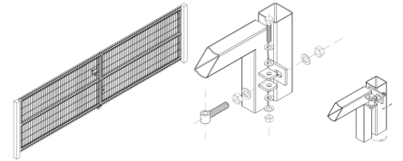 SCHEMAT MONTAŻU BRAMY DWUSKRZYDŁOWEJ